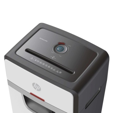 Destructora hp oneshred 24cc, recortes, p-4, 24 tarjetas, 30l, gris claro