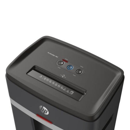 Hp pro shredder 18cc destructora, recortes, p-4, 18 tarjetas, 25l, gris oscuro