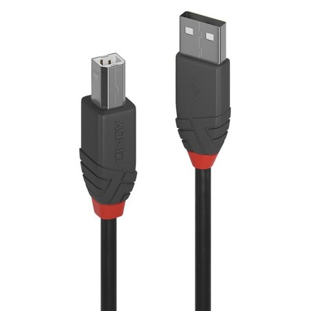 Lindy 36677 cable usb 10 m usb 2.0 usb a usb b negro, gris, rojo