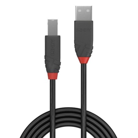 Lindy 36677 cable usb 10 m usb 2.0 usb a usb b negro, gris, rojo