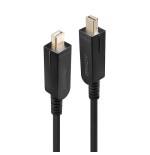 Cable mini displayport 1.4 de fibra óptica lindy (negro, 10 metros, con conectores displayport extraíbles)