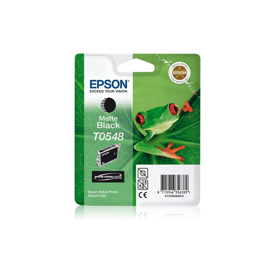 Tinta original epson t0548 para stylus photo r-800/1800 negro mate