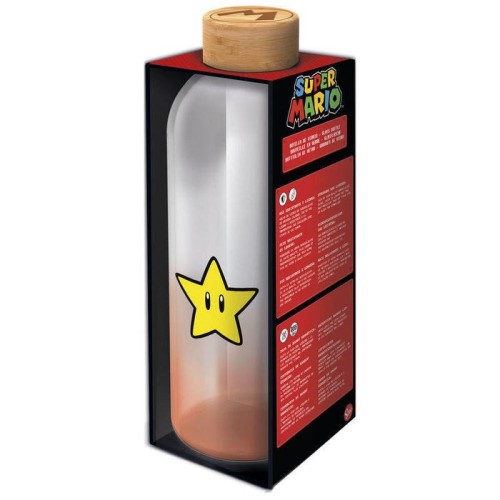 Botella cristal super mario bros nintendo 1030ml