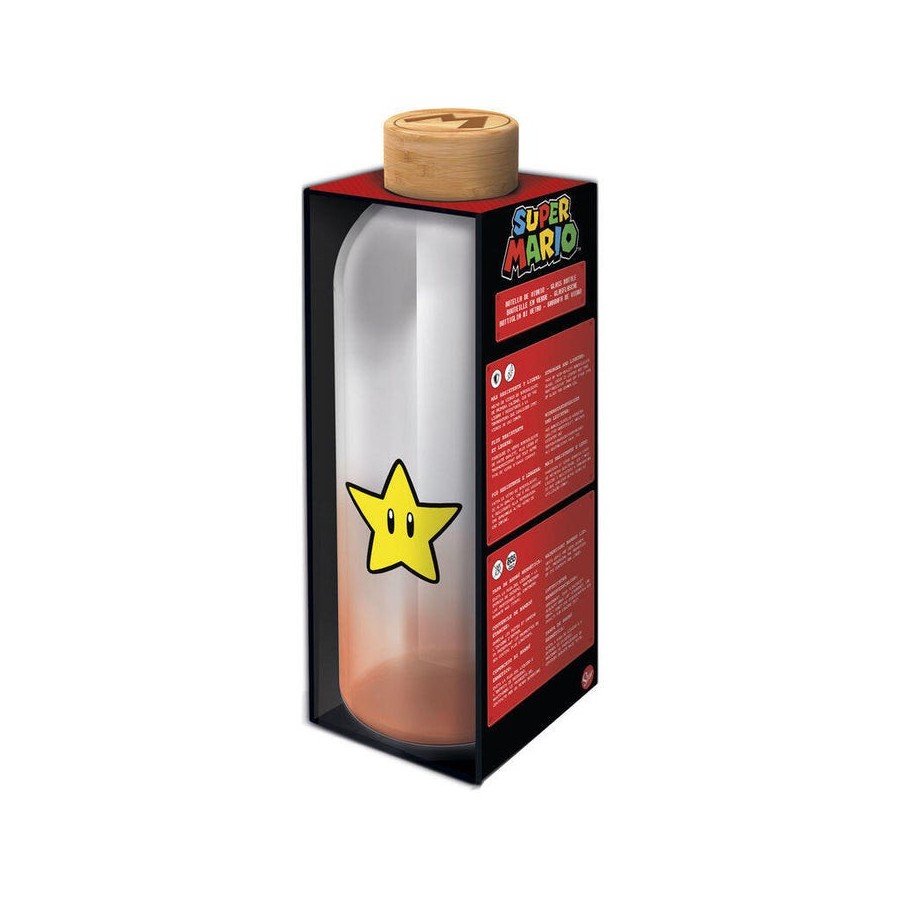 Botella cristal super mario bros nintendo 1030ml