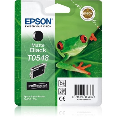 Tinta original epson t0548 para stylus photo r-800/1800 negro mate
