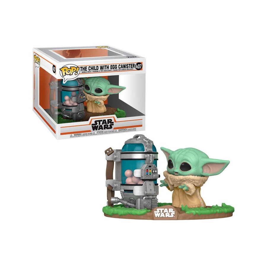 Figura pop star wars the mandalorian child with canister