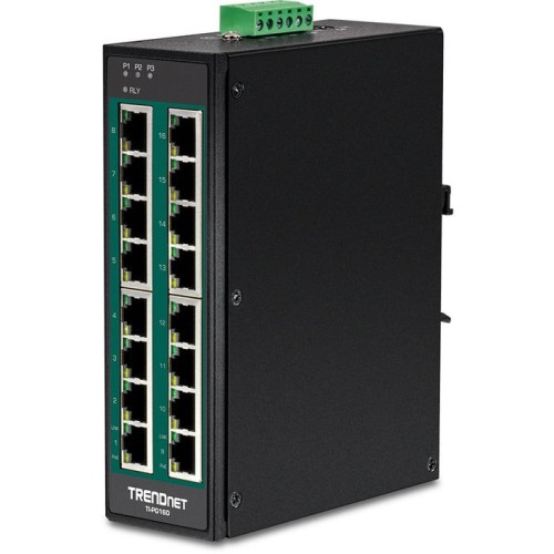 Trendnet ti-pg160 switch no administrado gigabit ethernet (10/100/1000) negro energía sobre ethernet (poe)