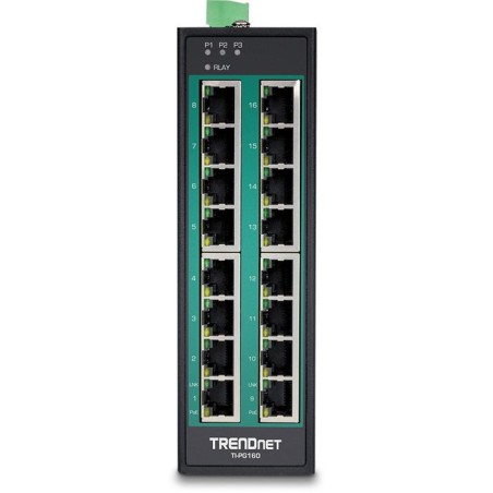 Trendnet ti-pg160 switch no administrado gigabit ethernet (10/100/1000) negro energía sobre ethernet (poe)
