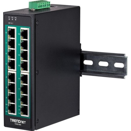 Trendnet ti-pg160 switch no administrado gigabit ethernet (10/100/1000) negro energía sobre ethernet (poe)