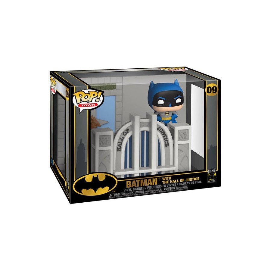 Figura pop dc comics batman 80th hall of justice with batman