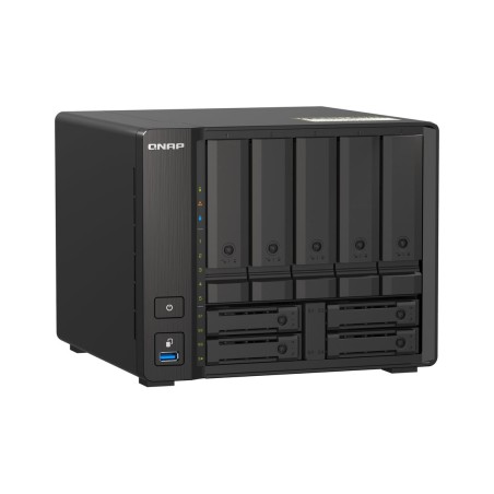 Qnap ts-h973ax-8g 9-bay nas amd ryzen v1500b 8gb ddr4 sodimm 5x2.5in/3.5in sata 6gbps + 2x2.5in u.2 nvme pcie gen3 x4