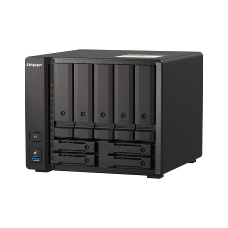 Qnap ts-h973ax-8g 9-bay nas amd ryzen v1500b 8gb ddr4 sodimm 5x2.5in/3.5in sata 6gbps + 2x2.5in u.2 nvme pcie gen3 x4