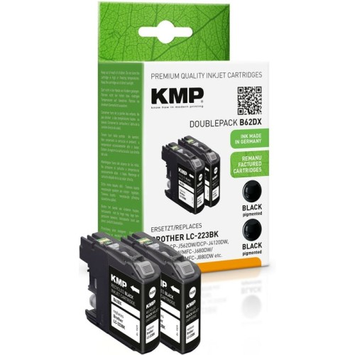 Cartucho kmp brother lc-223bk negro negro doble p. 2x550s. b62dx