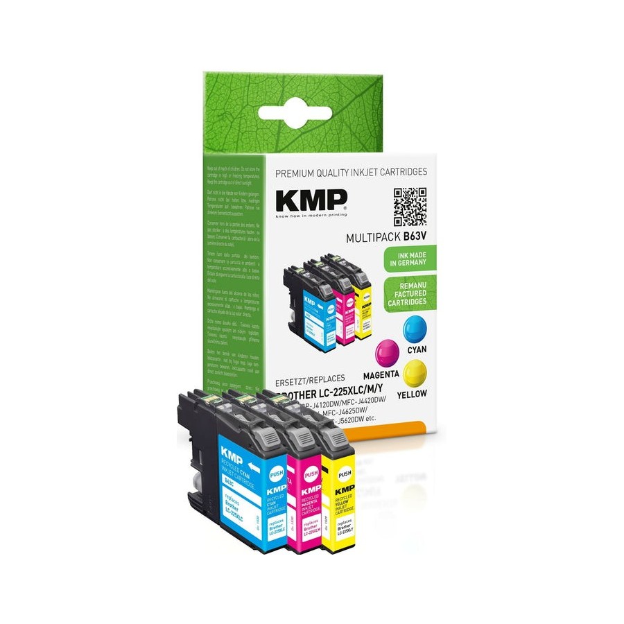 Kmp patrone brother lc225xl c/m/y multip. 3x1200s. b63v