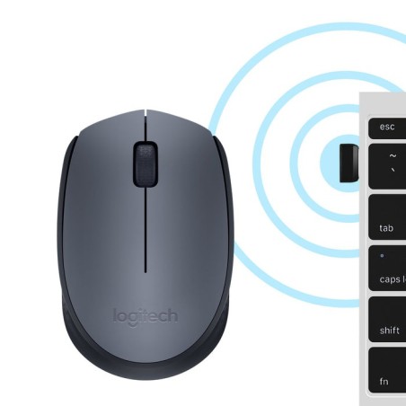 Ratón logitech m170 inalambrico gris 910-004642