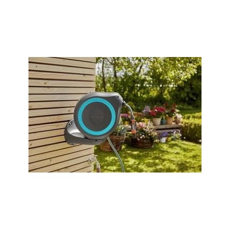 Caja para manguera de pared gardena rollup m (turquesa) 20 m