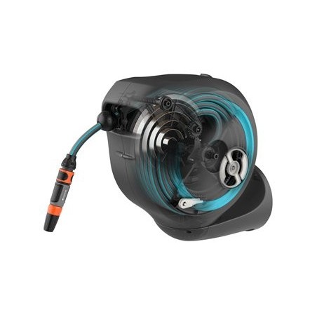 Caja para manguera de pared gardena rollup m (turquesa) 20 m