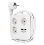 Rev powerquad 3-fold power strip + 2x usb white