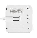 Rev powerquad 3-fold power strip + 2x usb white