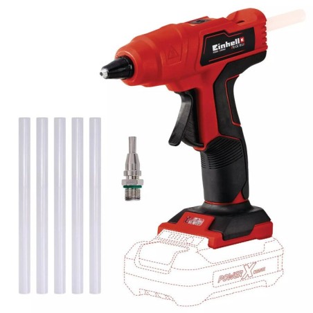 Einhell pistola termoadhesiva inalámbrica te-cg 18 li - solo, 18 voltios 4522200