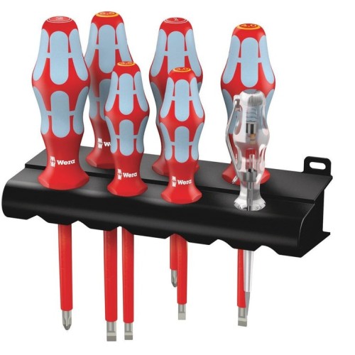 Wera 3160 i/7 schraubendrehersatz kraftform plus, edelstahl + rack 05022728001