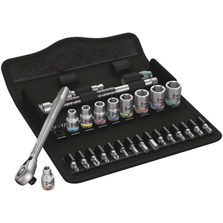 Wera zyklop metal-knarrensatz 8100 sa 11, zoll-grössen, werkzeug-set 05004021001