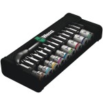 Wera zyklop metal-knarrensatz 8100 sa 11, zoll-grössen, werkzeug-set 05004021001