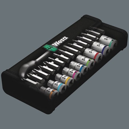 Wera zyklop metal-knarrensatz 8100 sa 11, zoll-grössen, werkzeug-set 05004021001