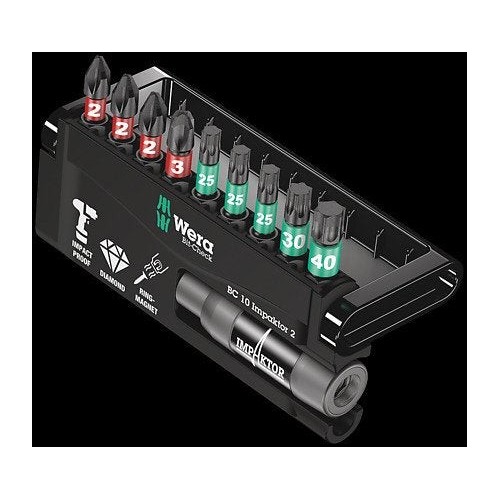 Wera bit-check 10 impaktor 2, 1/4", 10-teilig, bit-satz 05057682001