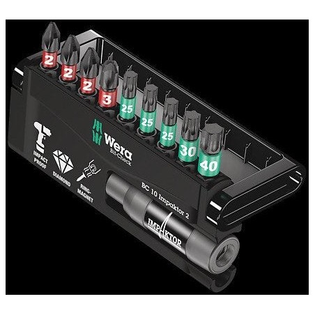 Wera bit-check 10 impaktor 2, 1/4", 10-teilig, bit-satz 05057682001