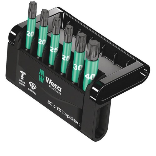 Wera bit-check 6 tx impaktor 1, 1/4", 6-teilig, bit-satz 05057693001