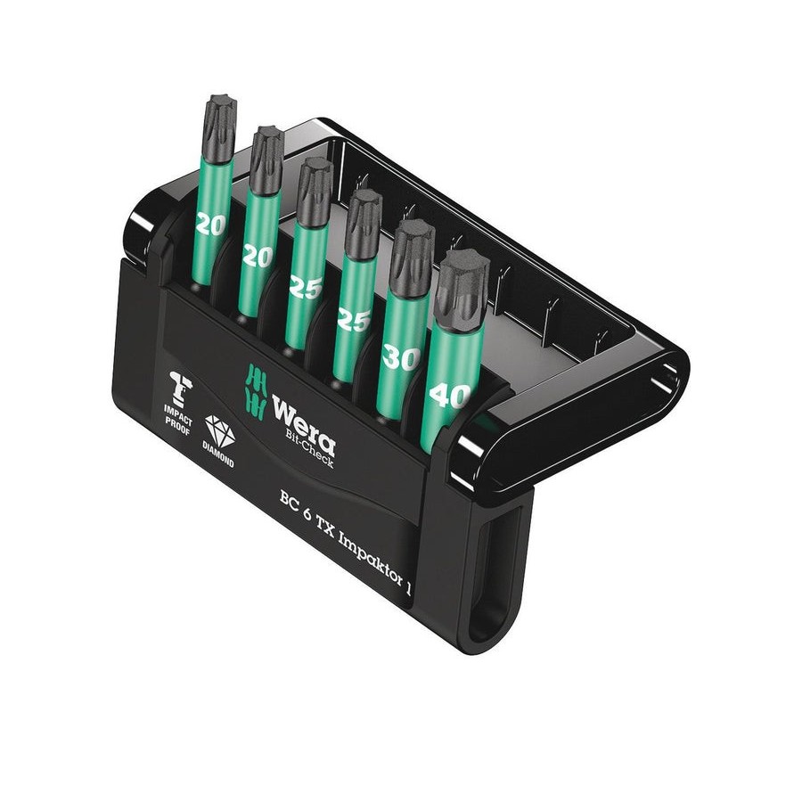 Wera bit-check 6 tx impaktor 1, 1/4", 6-teilig, bit-satz 05057693001