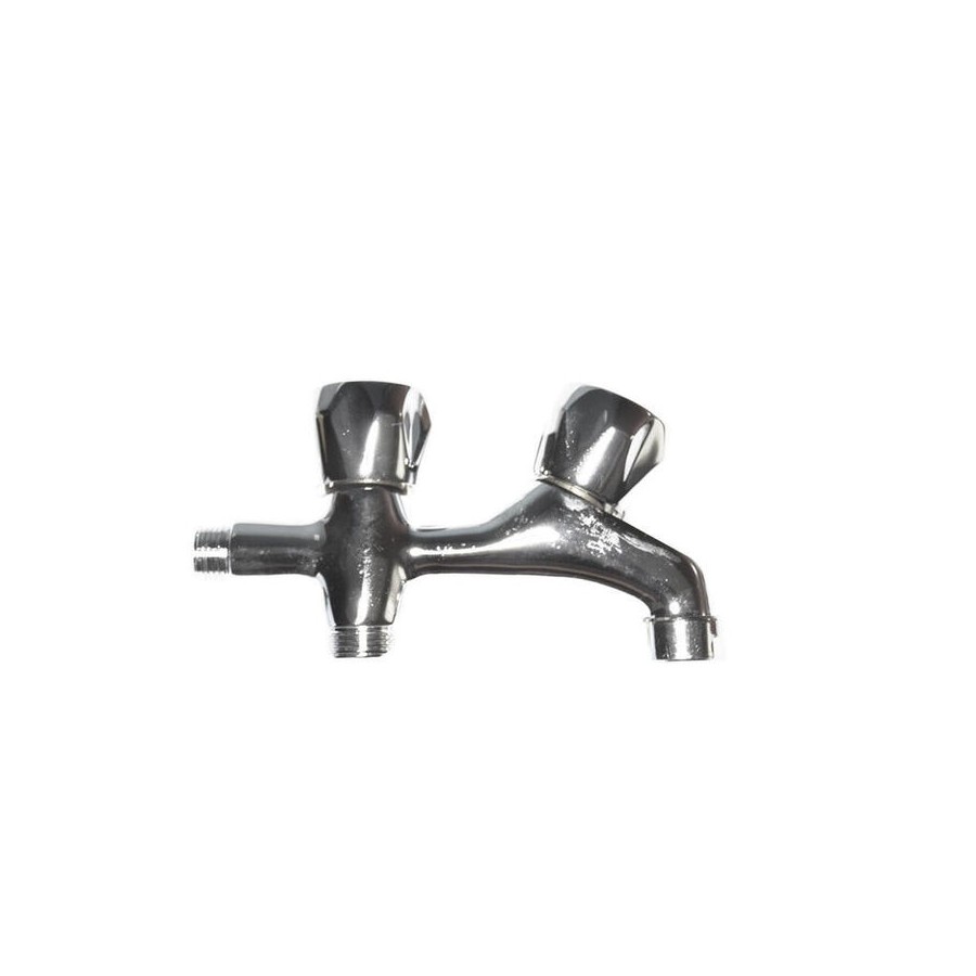 Grifo de lavadora - doble - v/metal - cr - 1/2" - (envasado)