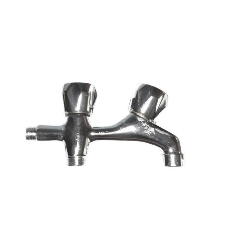 Grifo de lavadora - doble - v/metal - cr - 1/2" - (envasado)