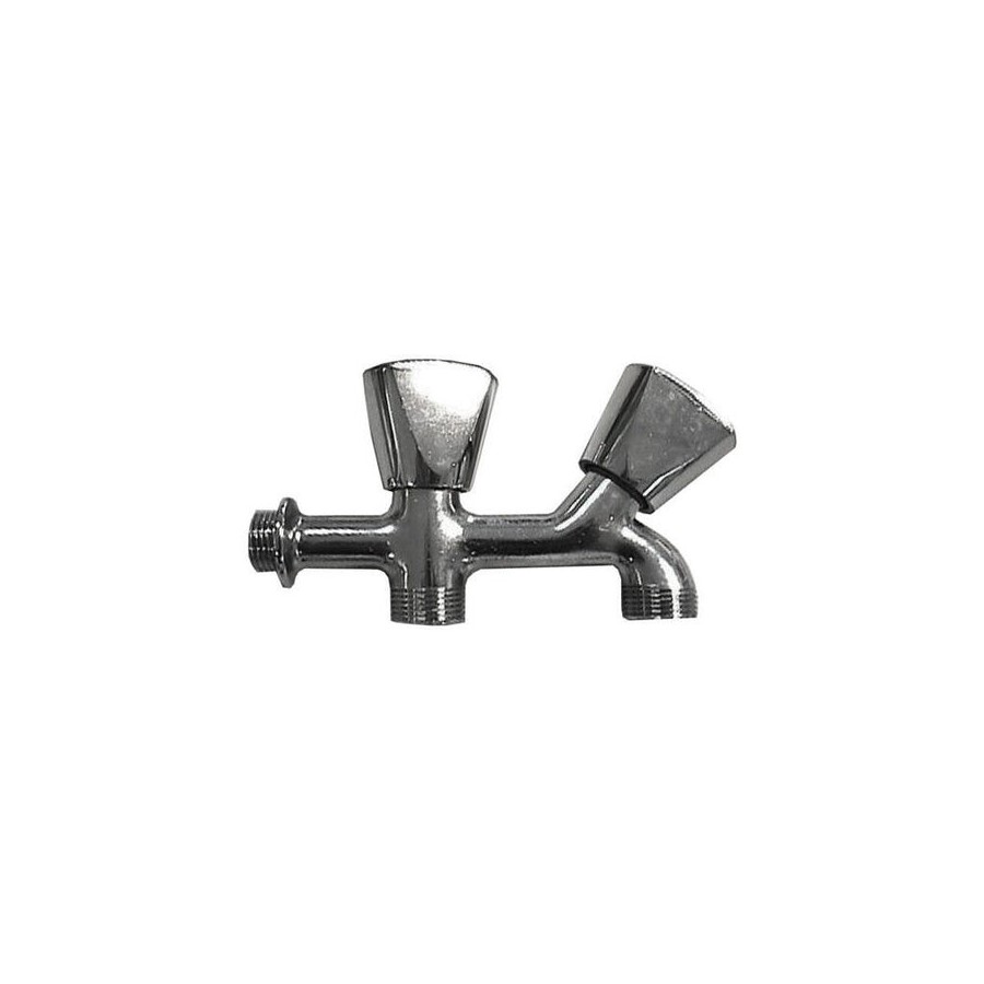 Grifo de lavadora - doble rosca - v/metal - cr - 1/2" - (envasado)