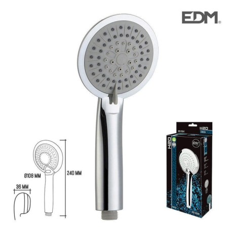 Mango de ducha anticalcareo. moderno. 3 funciones. color cromo. edm