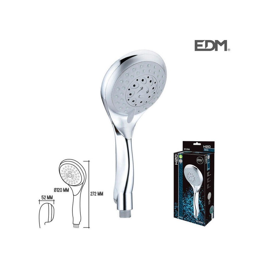 Mango de ducha anticalcareo. moderno. 6 funciones. color cromo. edm