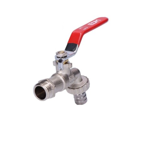Grifo de esfera - con codo - 1/2" 3/4" - (envasado)