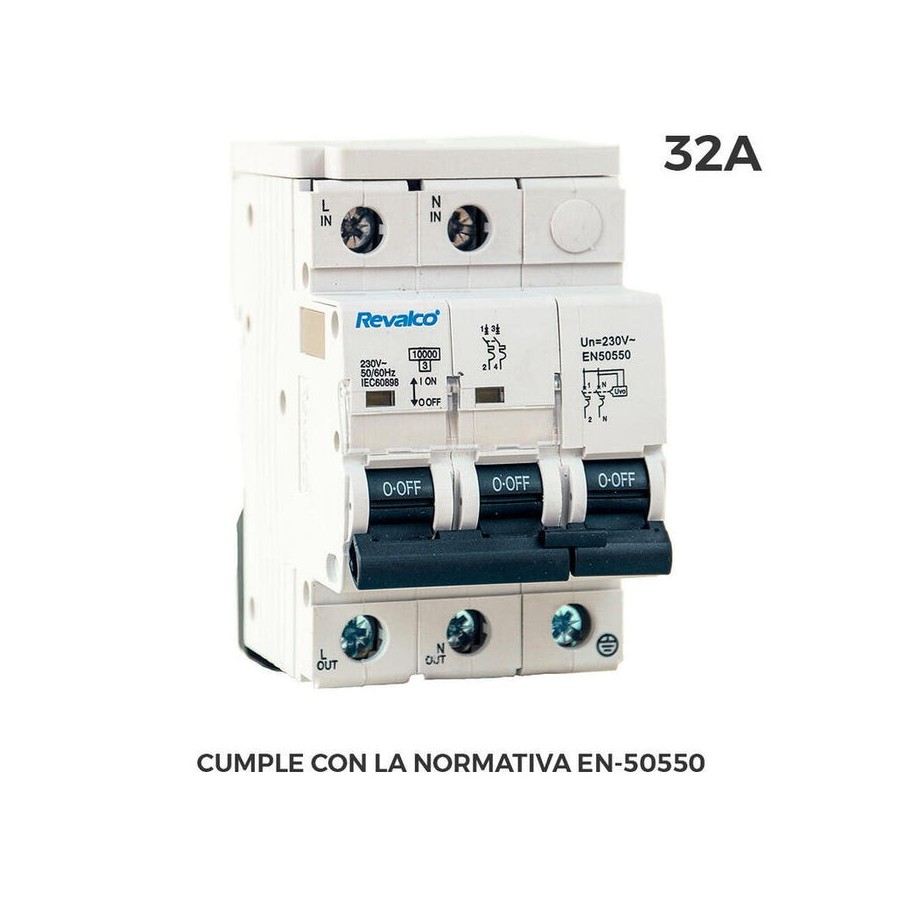 Iga 2p 32a c 10ka - protector de sobretension permanente segun normativa en-50550 y transitorio 5-15ka 275v