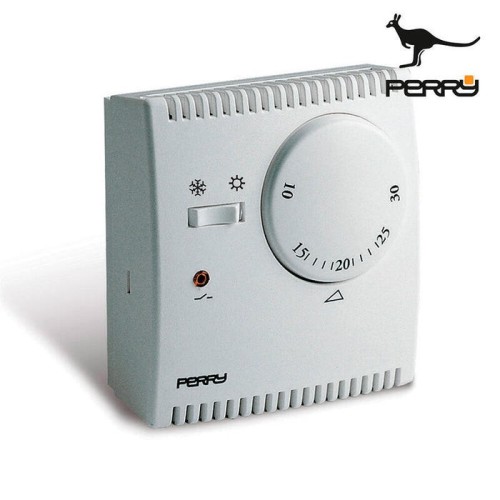 Termostato analogico de expansión de gas serie "teg" con luz piloto y selector "verano/invierno" color blanco perry