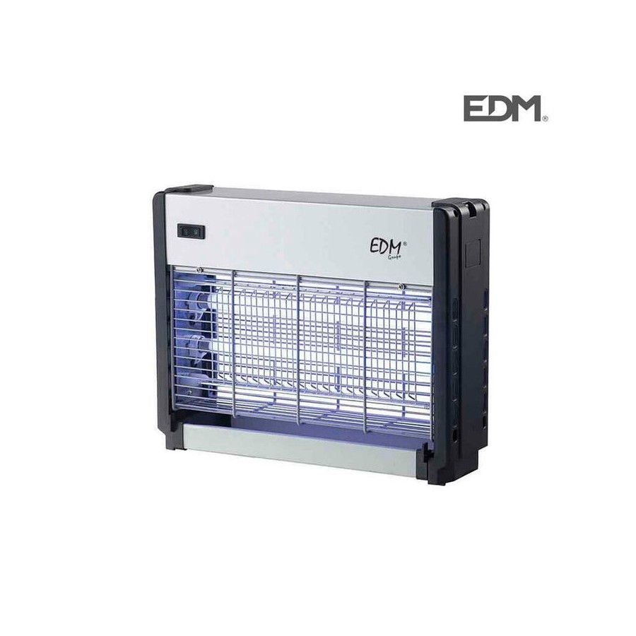 Exterminador de insectos profesional electronico 2x8w 33x9x26cm color cromo/negro edm