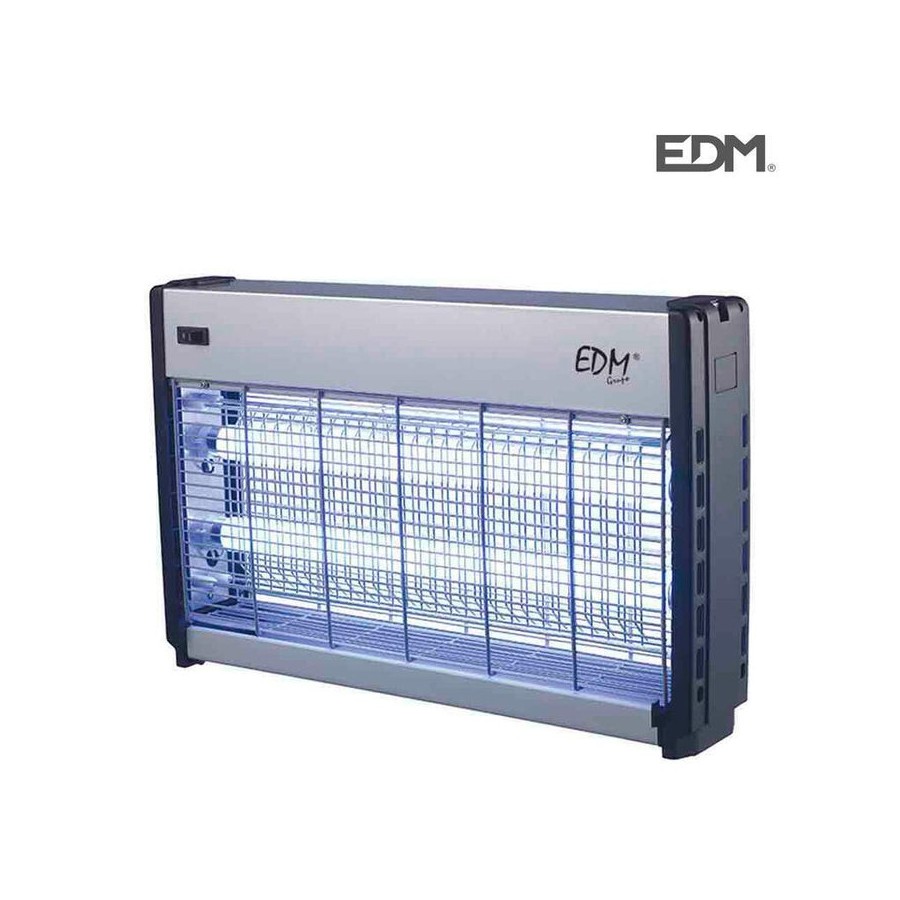 Exterminador de insectos profesional electronico 2x15w 49x10x31cm color cromo/negro edm