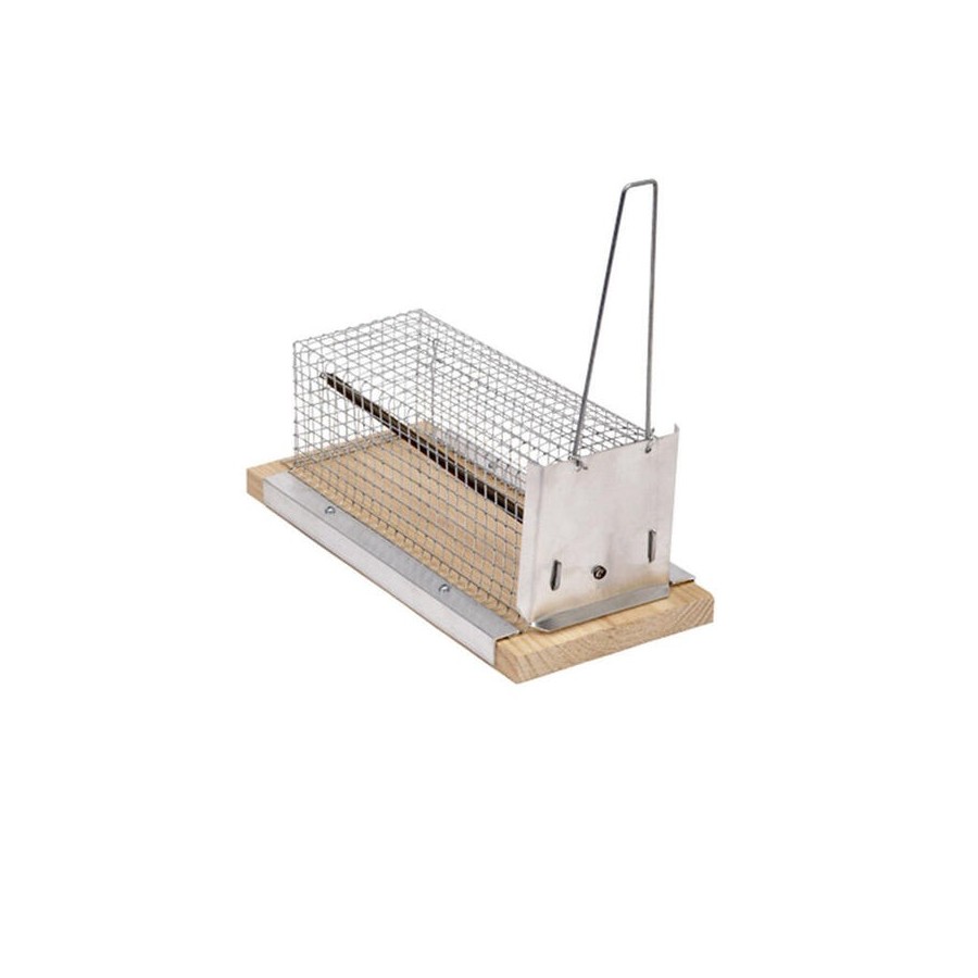 Ratonera de tela metalica y madera 21cm