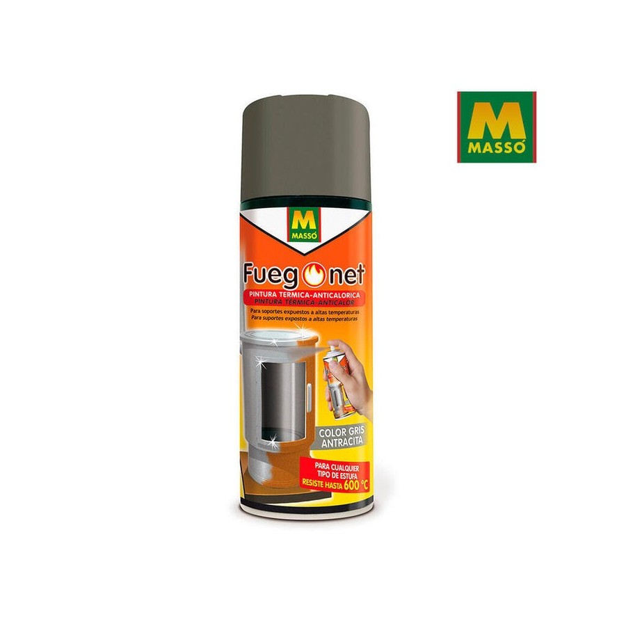 Pintura anticalórica gris 400ml. fuegonet massó