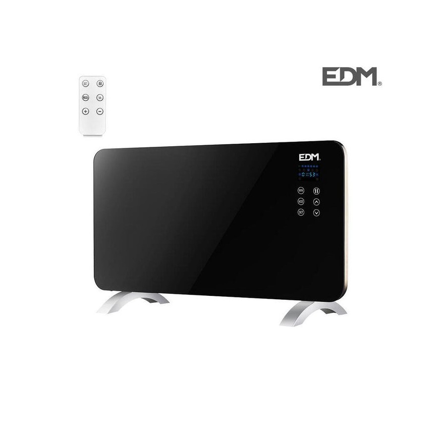 Convector placa cristal 1500w edm