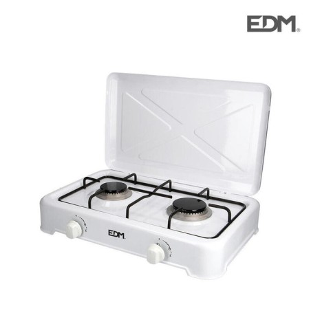 Cocina de gas esmaltada 2 fuegos 46x30x12cm edm