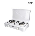 Cocina de gas esmaltada 2 fuegos 46x30x12cm edm