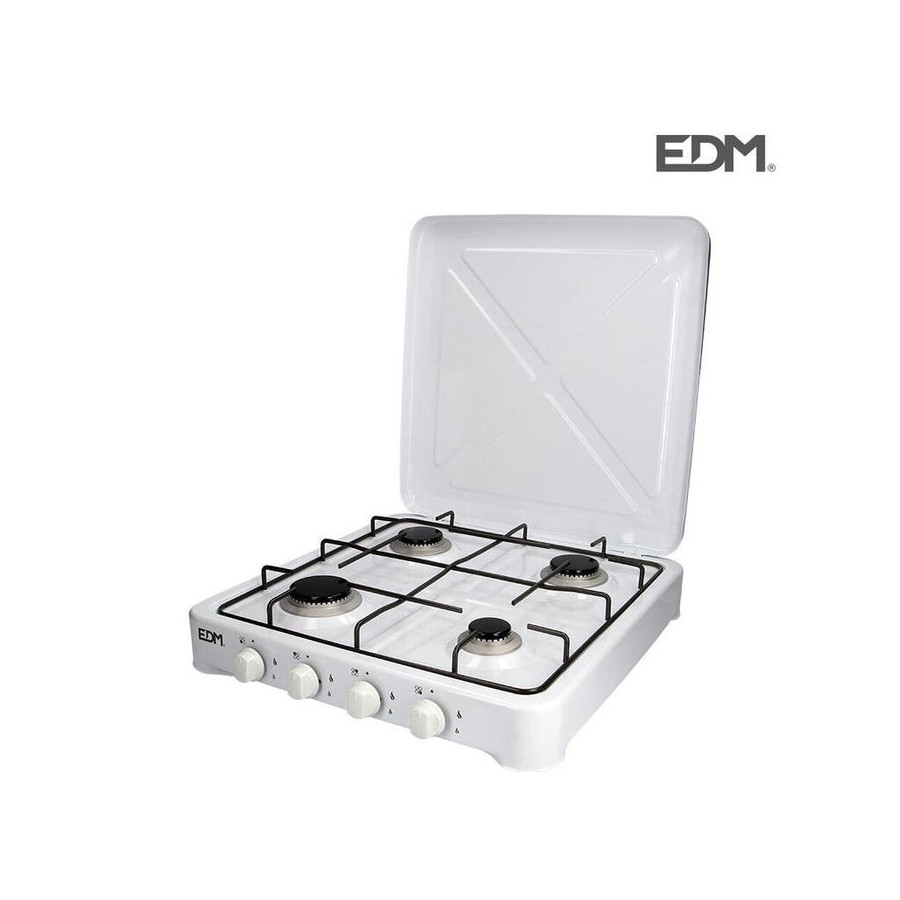 Cocina de gas esmaltada 4 fuegos 50x50x12cm edm