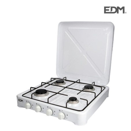 Cocina de gas esmaltada 4 fuegos 50x50x12cm edm