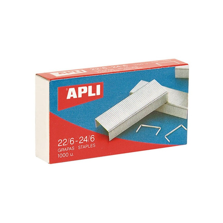 Grapas 22/6-24/6 galvanizadas apli para grapadoras de sobremesa